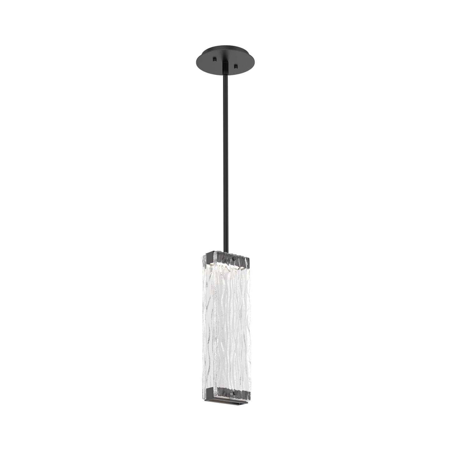 Tabulo LED Pendant Light in Matte Black/Tabulo Tidal.