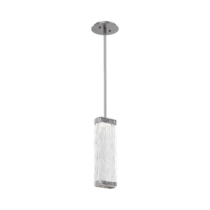 Tabulo LED Pendant Light in Satin Nickel/Tabulo Tidal.