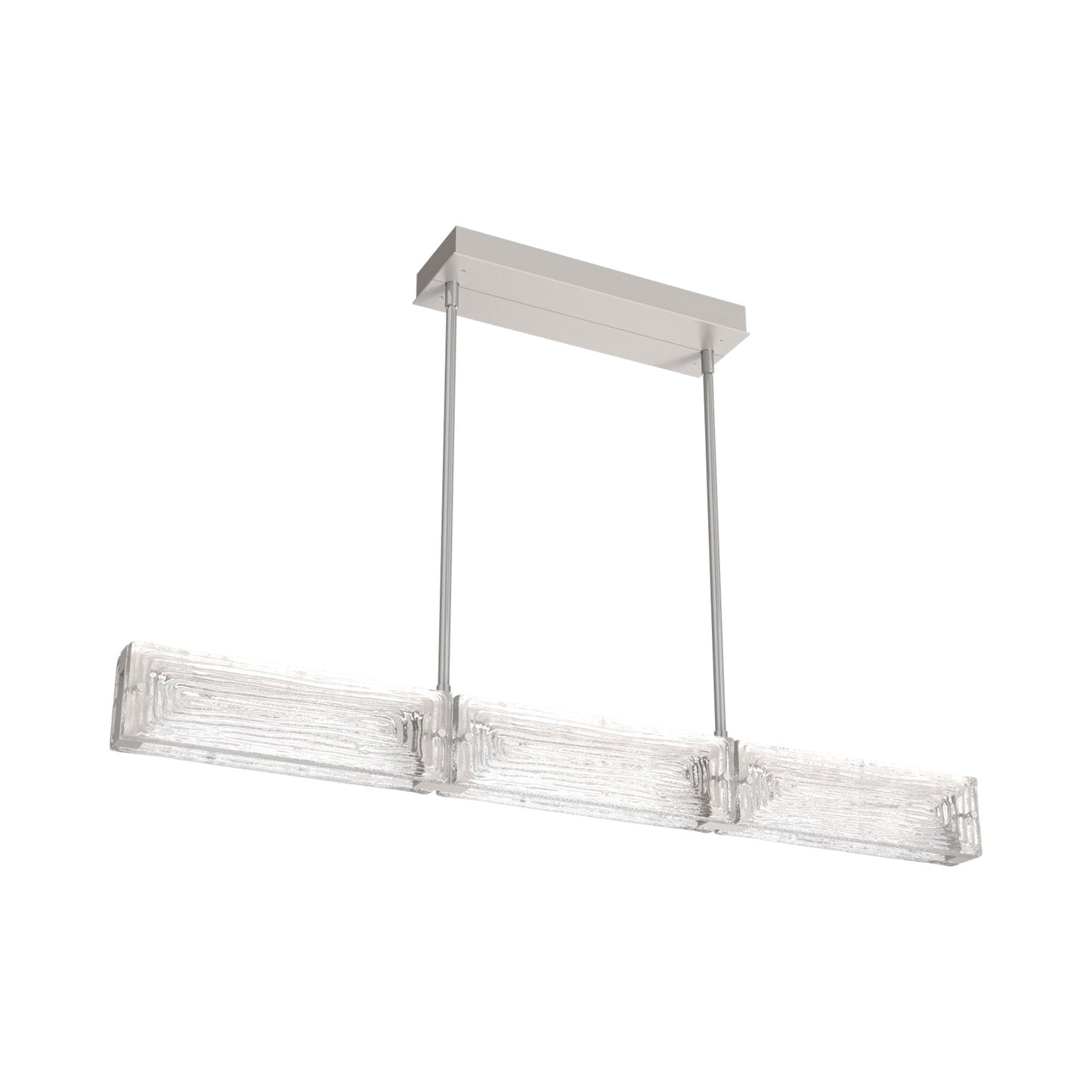 Tabulo Linea Linear LED Chandelier in Beige Silver.