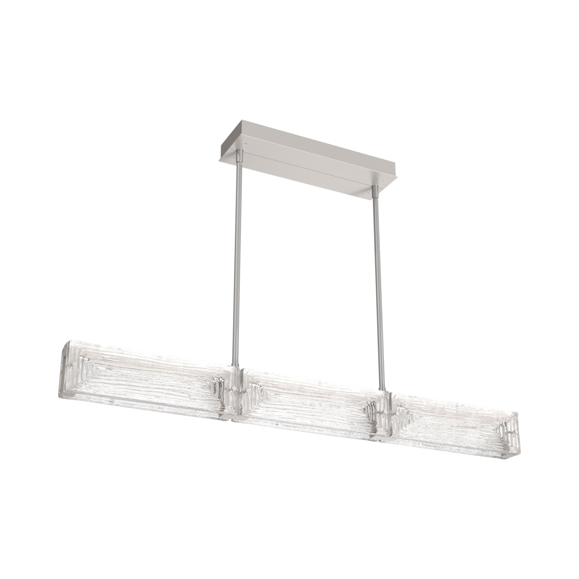 Tabulo Linea Linear LED Chandelier in Beige Silver.