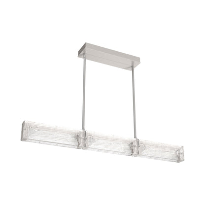 Tabulo Linea Linear LED Chandelier in Beige Silver.
