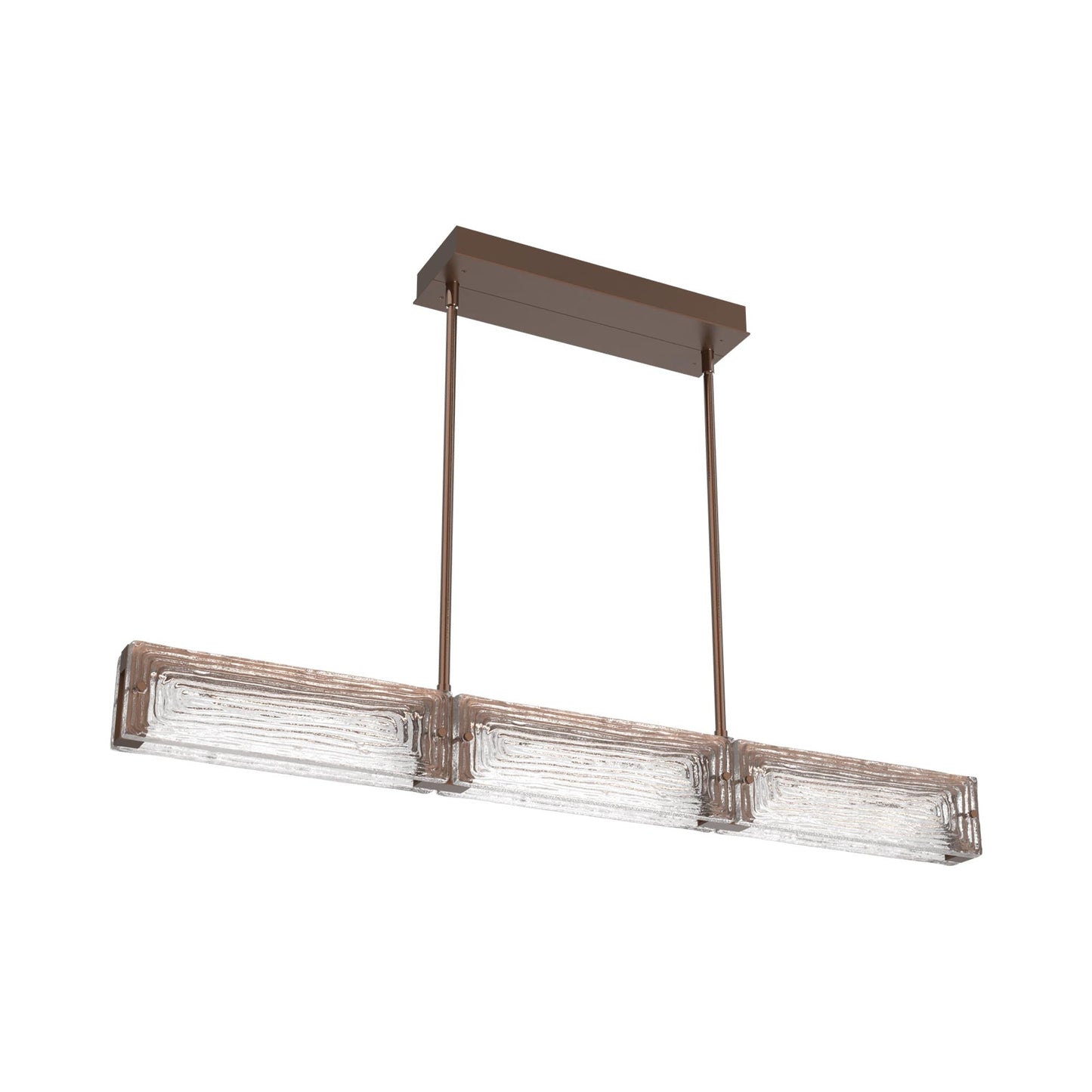 Tabulo Linea Linear LED Chandelier in Burnished Bronze.