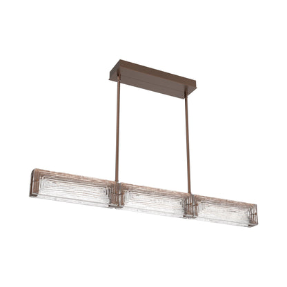 Tabulo Linea Linear LED Chandelier in Burnished Bronze.