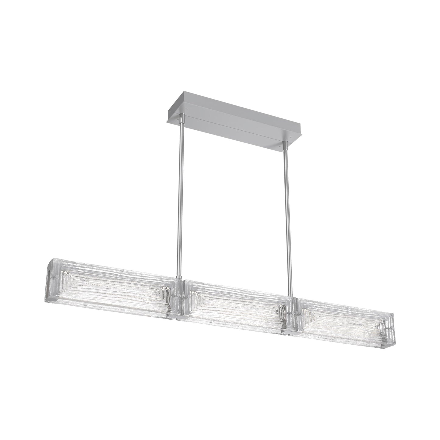 Tabulo Linea Linear LED Chandelier in Classic Silver.