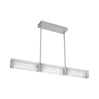 Tabulo Linea Linear LED Chandelier in Classic Silver.