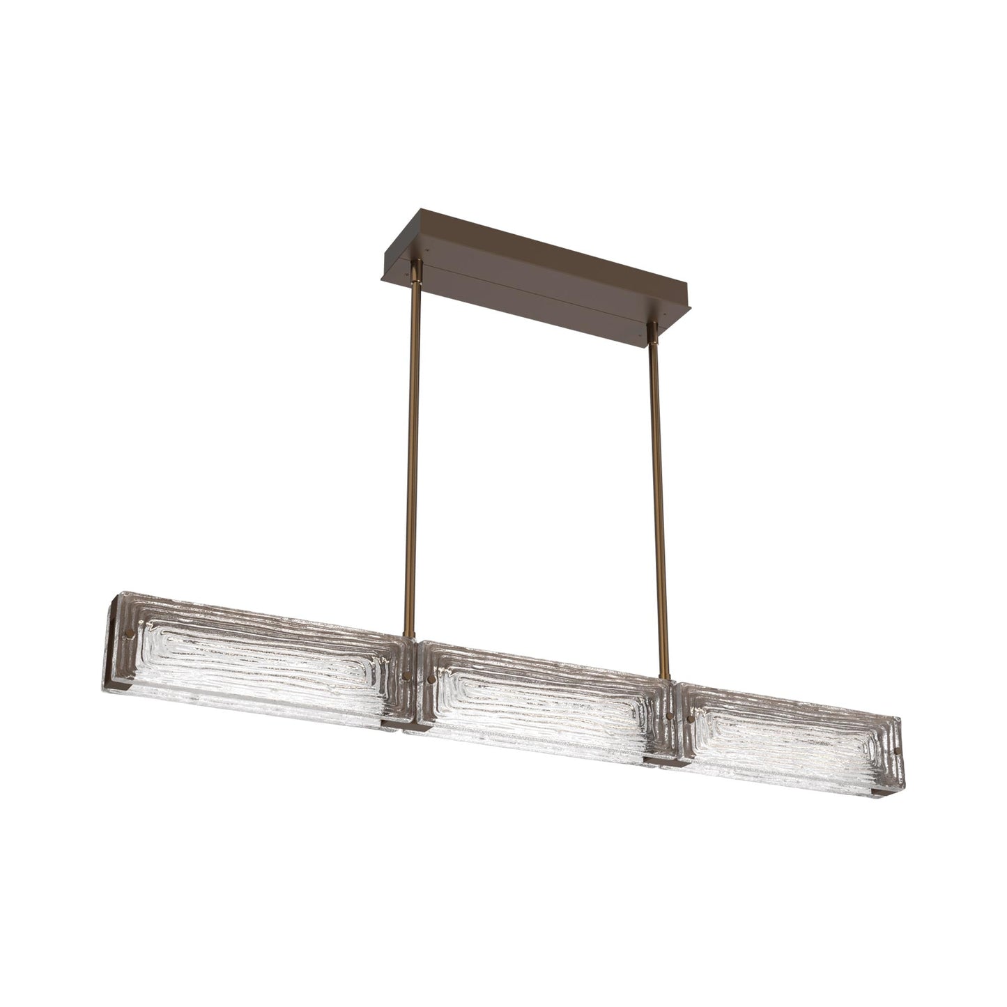 Tabulo Linea Linear LED Chandelier in Flat Bronze.