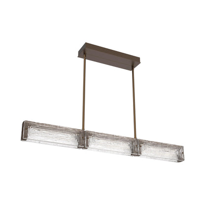 Tabulo Linea Linear LED Chandelier in Flat Bronze.