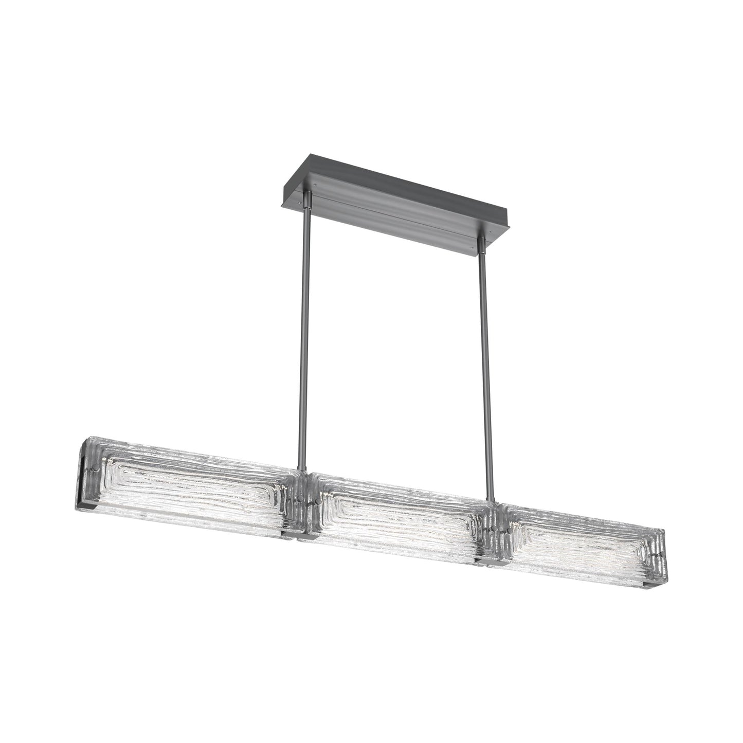 Tabulo Linea Linear LED Chandelier in Gunmetal.