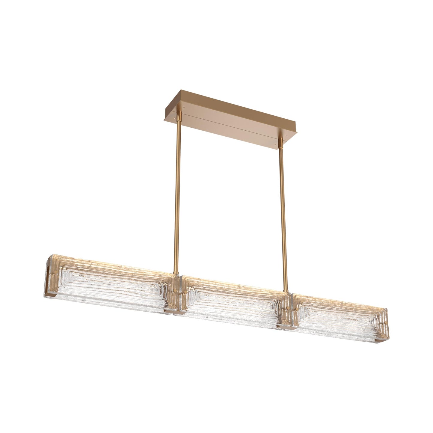 Tabulo Linea Linear LED Chandelier in Novel Brass.