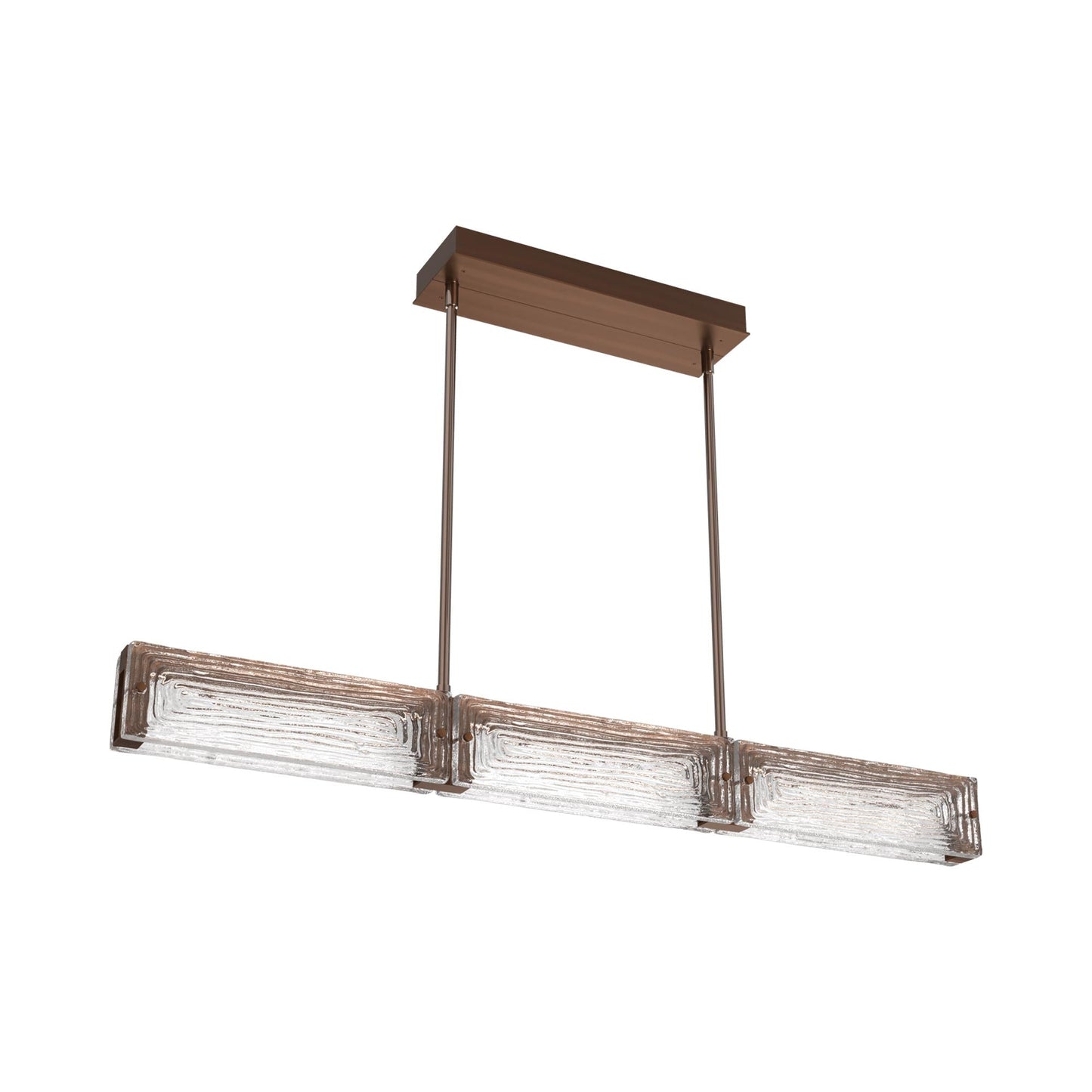 Tabulo Linea Linear LED Chandelier in Oil Rubbed Bronze.
