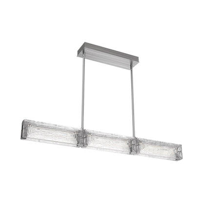 Tabulo Linea Linear LED Chandelier in Satin Nickel.