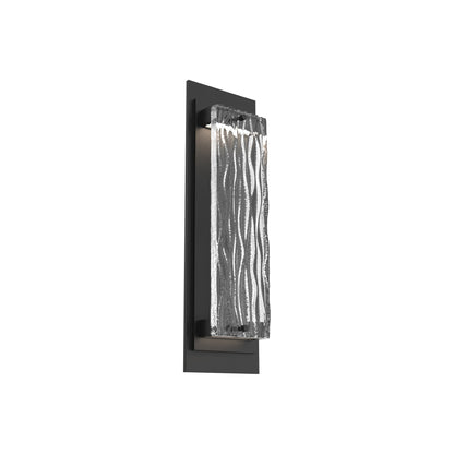 Tabulo Outdoor LED Wall Light in Textured Black/Tabulo Tidal (18-Inch).