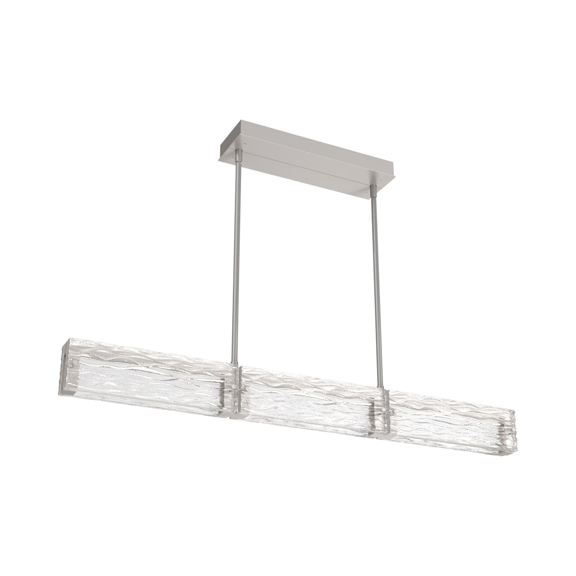 Tabulo Tidal Linear LED Chandelier in Beige Silver.