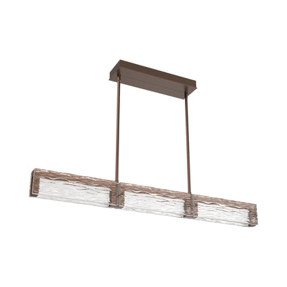Tabulo Tidal Linear LED Chandelier in Burnished Bronze.