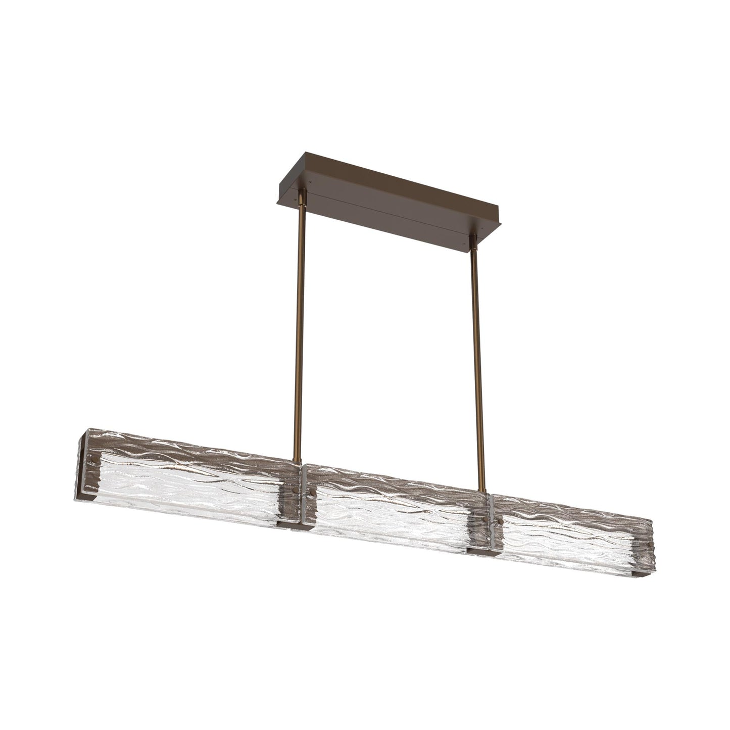 Tabulo Tidal Linear LED Chandelier in Flat Bronze.