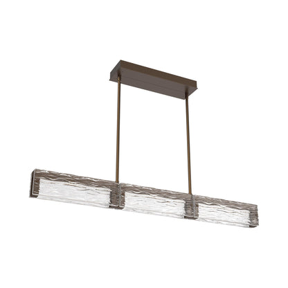 Tabulo Tidal Linear LED Chandelier in Flat Bronze.