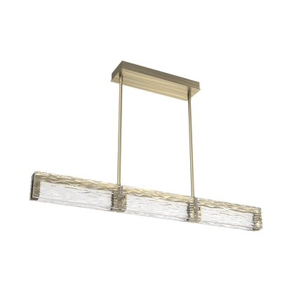 Tabulo Tidal Linear LED Chandelier in Heritage Brass.