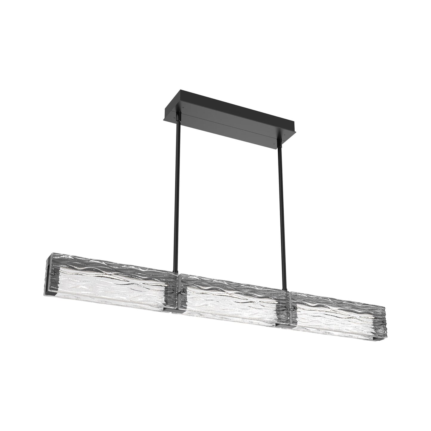 Tabulo Tidal Linear LED Chandelier in Matte Black.