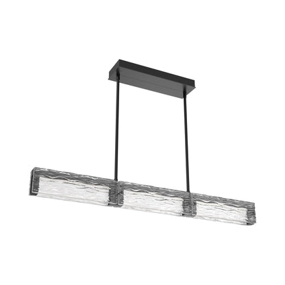 Tabulo Tidal Linear LED Chandelier in Matte Black.