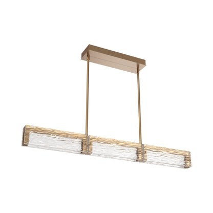Tabulo Tidal Linear LED Chandelier in Novel Brass.