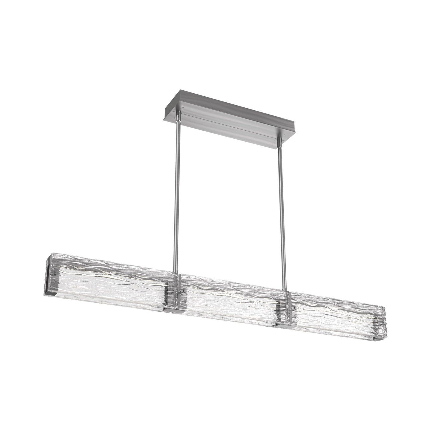 Tabulo Tidal Linear LED Chandelier in Satin Nickel.
