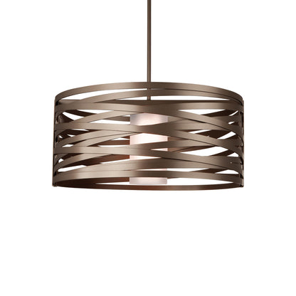 Tempest Drum LED Chandelier in Flat Bronze (24.3-Inch).