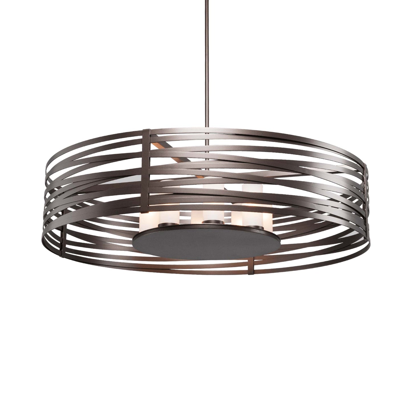 Tempest Drum LED Chandelier in Flat Bronze (48.2-Inch).