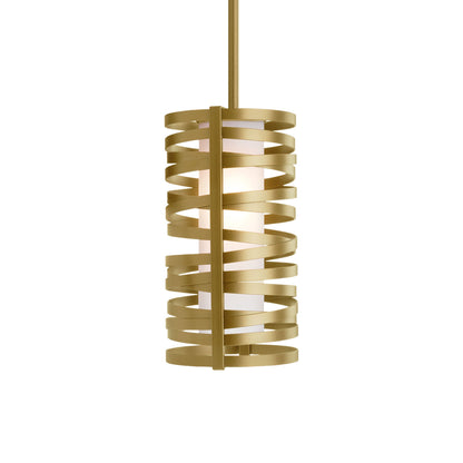 Tempest LED Pendant Light in Gilded Brass (12.2-Inch/Threaded Rod).