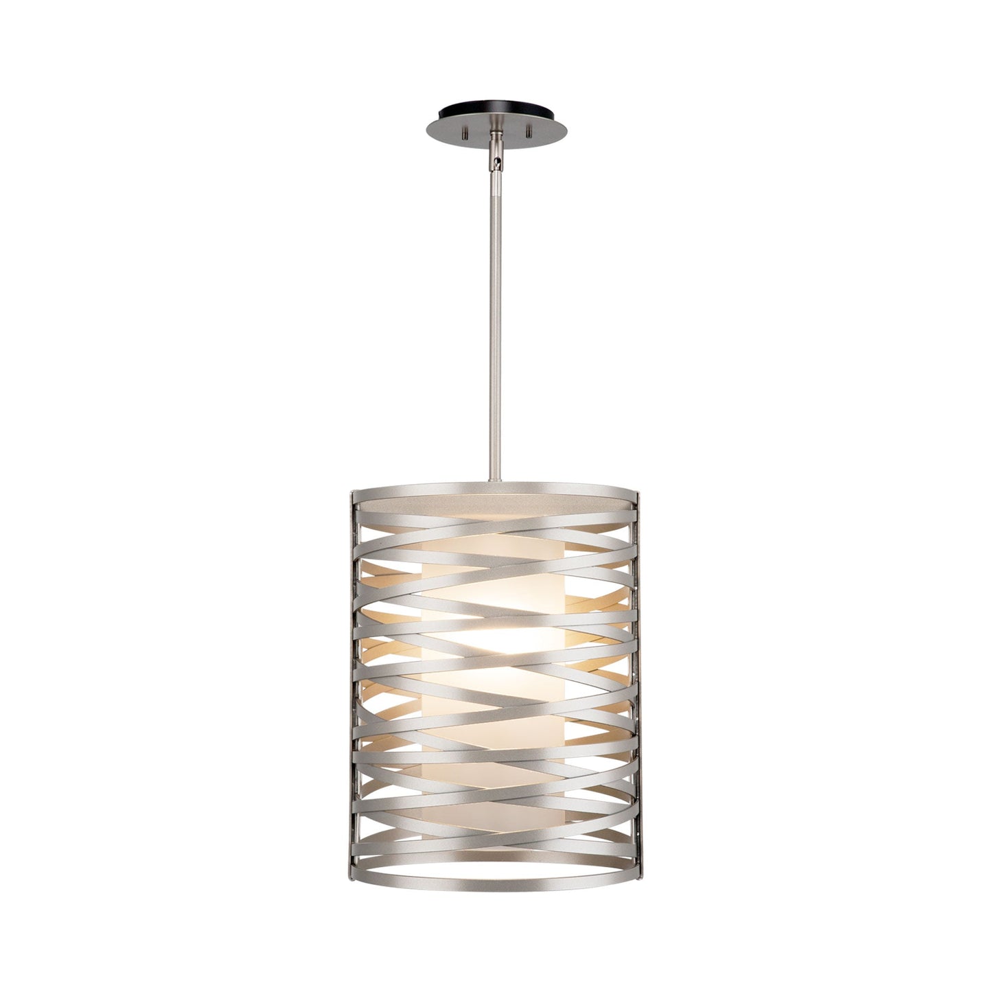Tempest LED Pendant Light in Beige Silver (16.2-Inch/Threaded Rod).