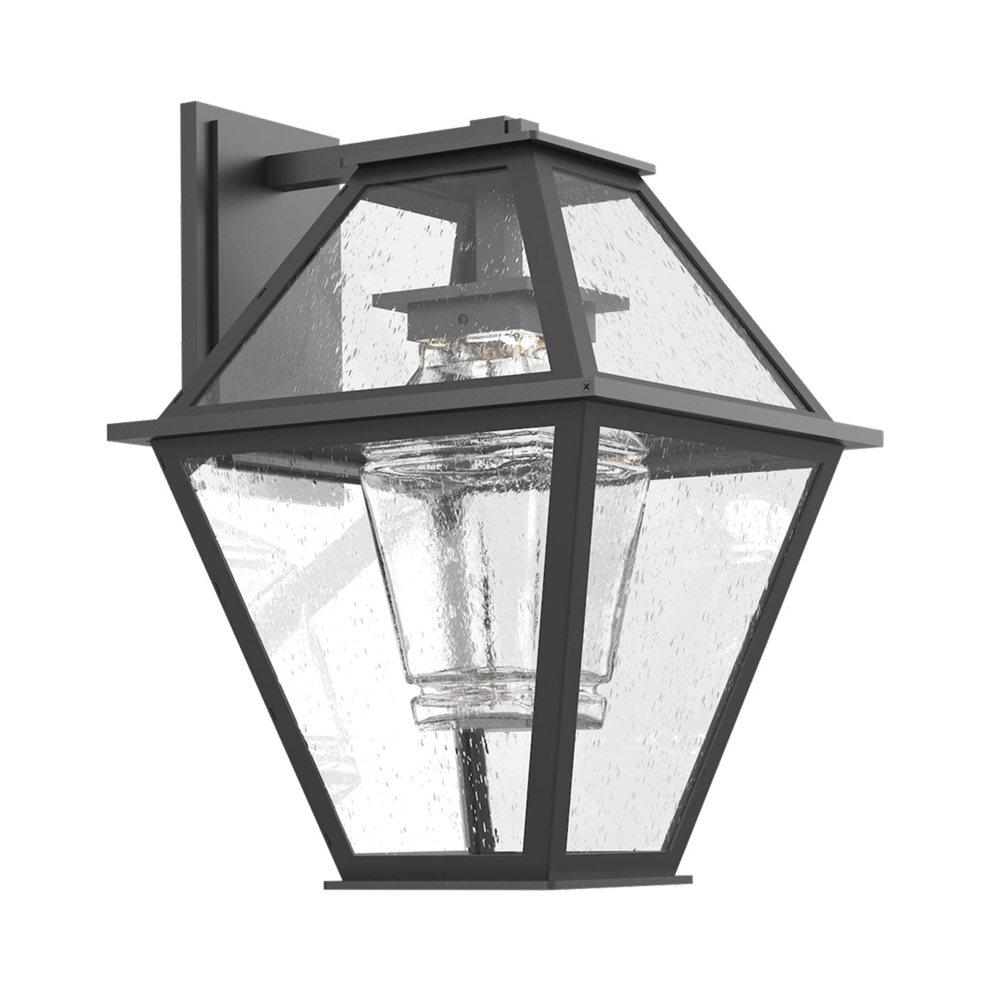 Terrace Outdoor LED Wall Light in Argento Grey/Clear Cast Glass.