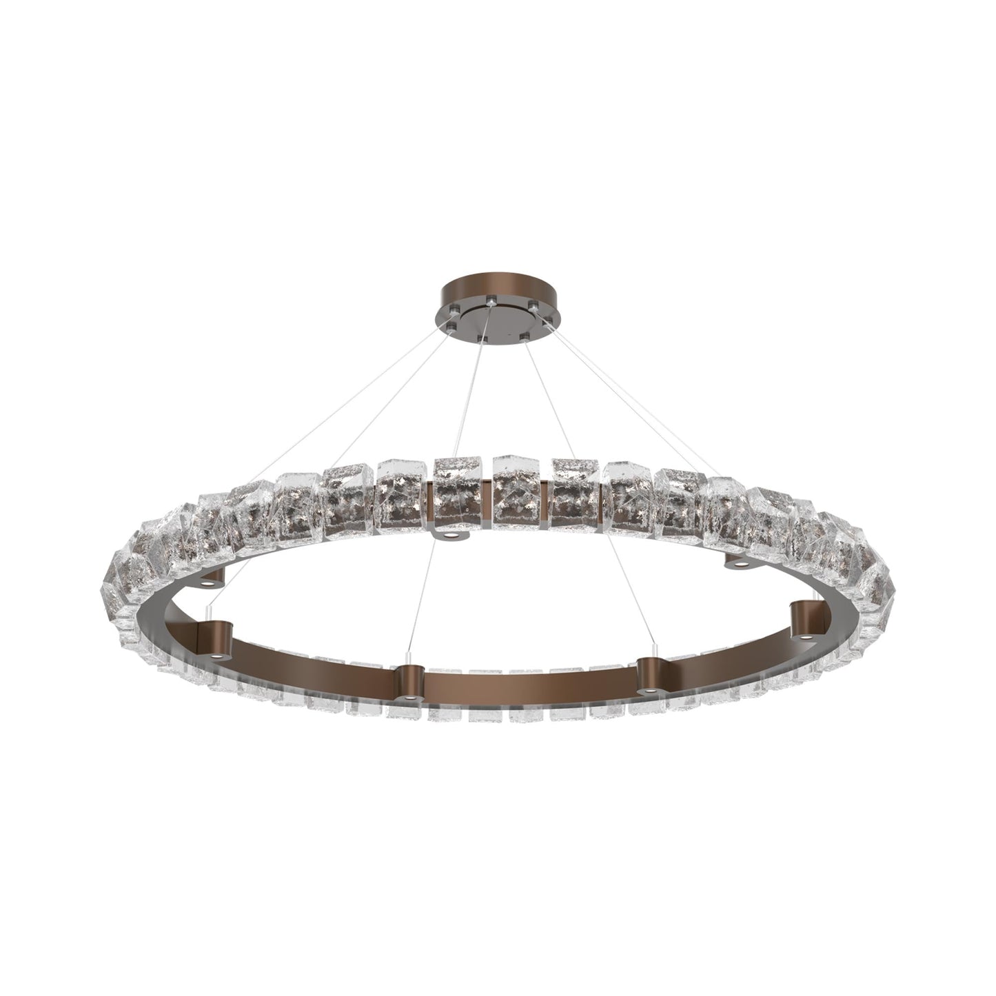 Tessera Ring Facet LED Chandelier in Burnished Bronze (50-Inch).