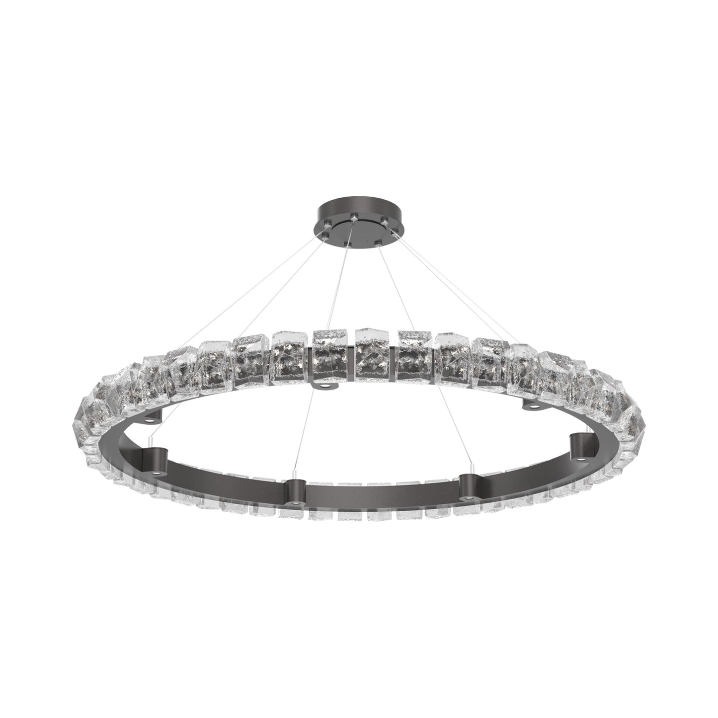 Tessera Ring Facet LED Chandelier in Graphite (50-Inch).