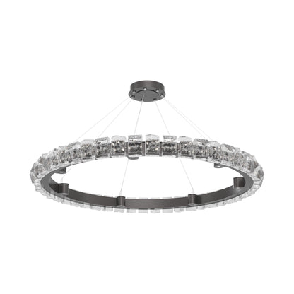 Tessera Ring Facet LED Chandelier in Graphite (50-Inch).