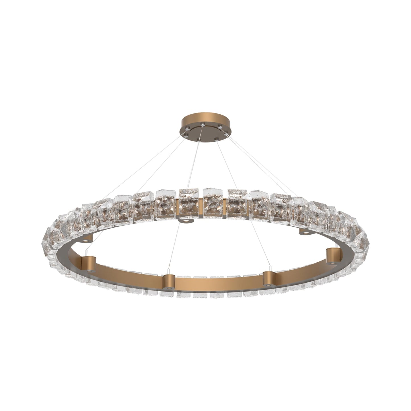 Tessera Ring Facet LED Chandelier in Novel Brass (50-Inch).