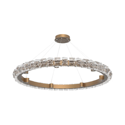 Tessera Ring Facet LED Chandelier in Novel Brass (50-Inch).