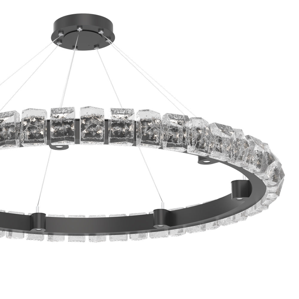 Tessera Ring Facet LED Chandelier in Detail.