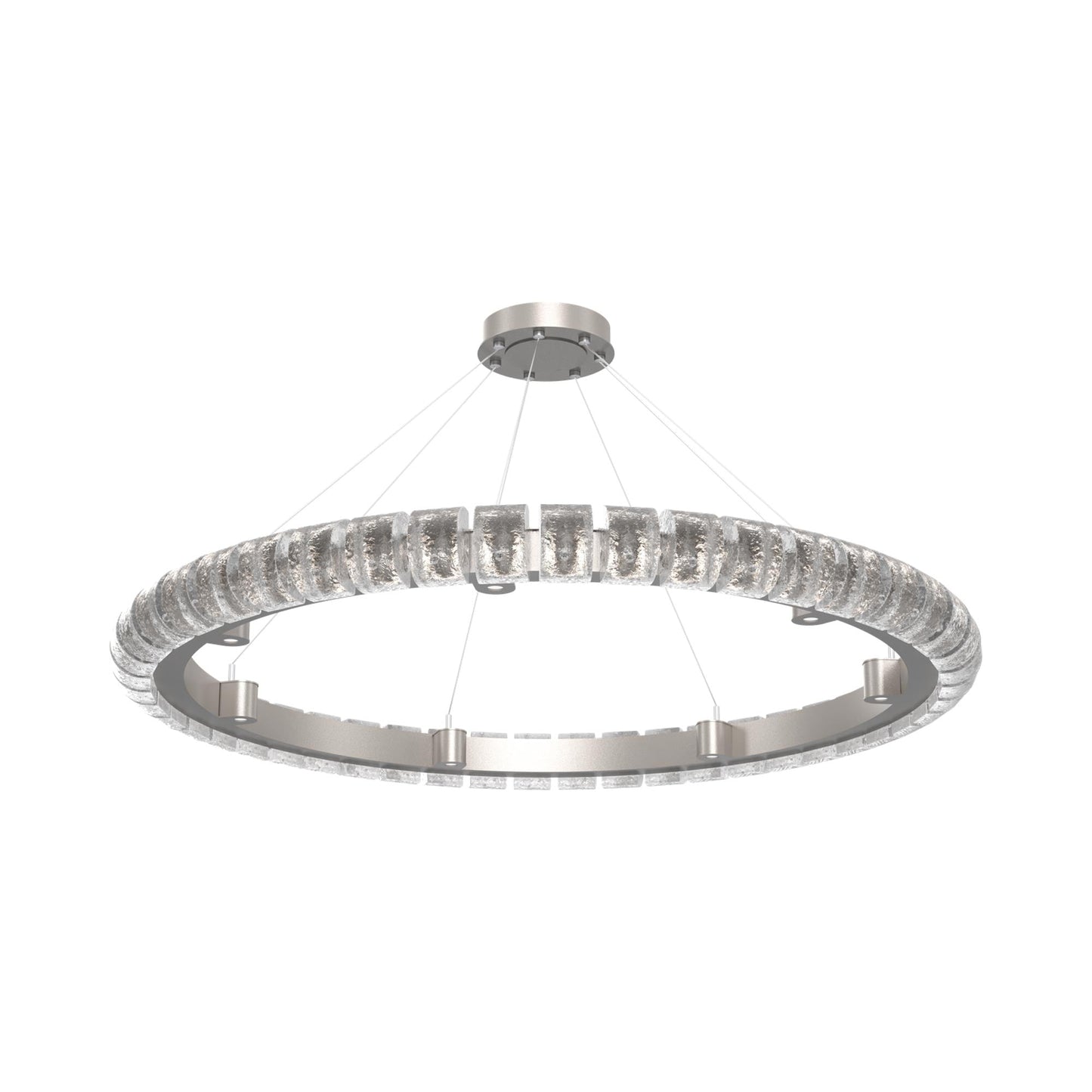 Tessera Ring Orb LED Chandelier in Beige Silver (50-Inch).