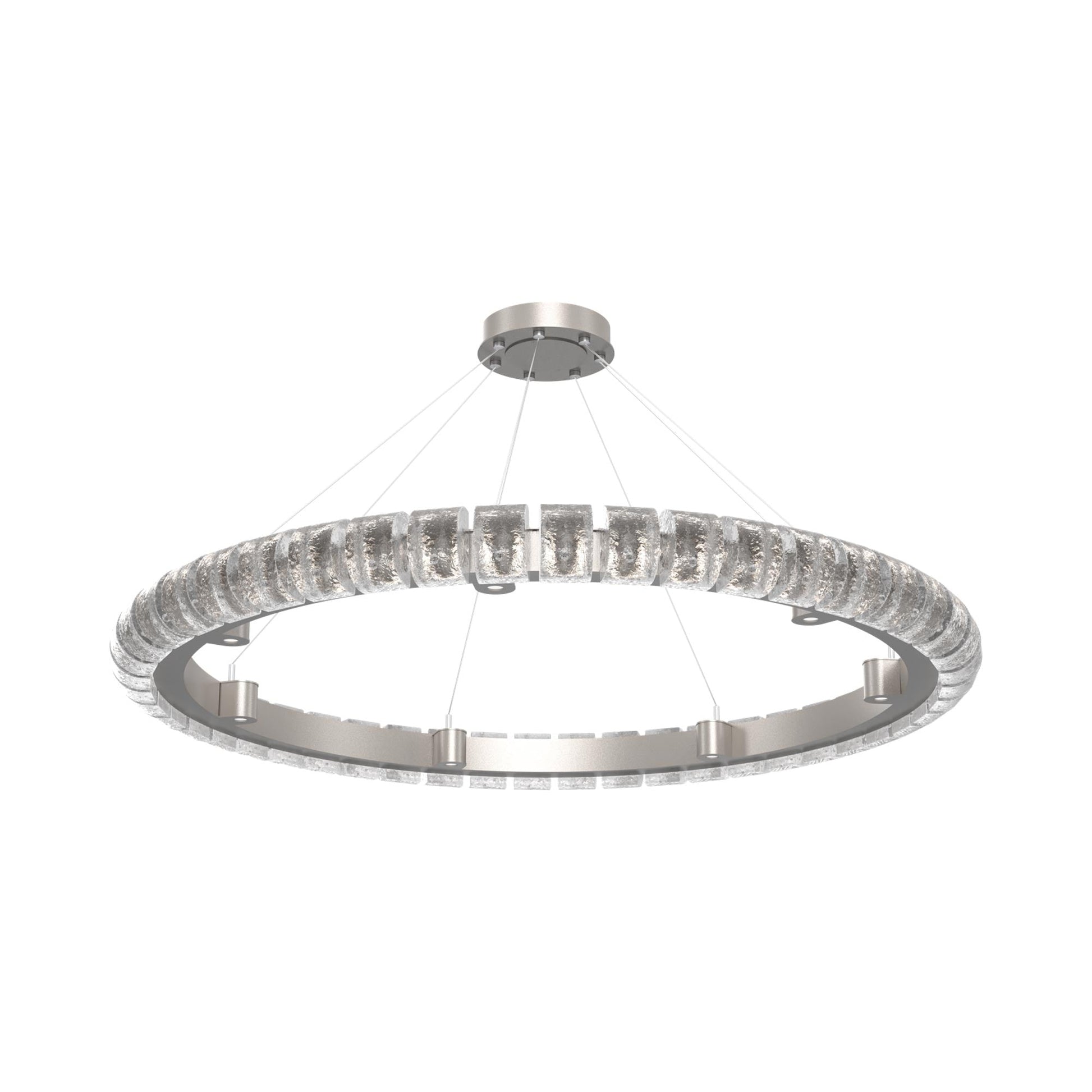 Tessera Ring Orb LED Chandelier in Beige Silver (50-Inch).