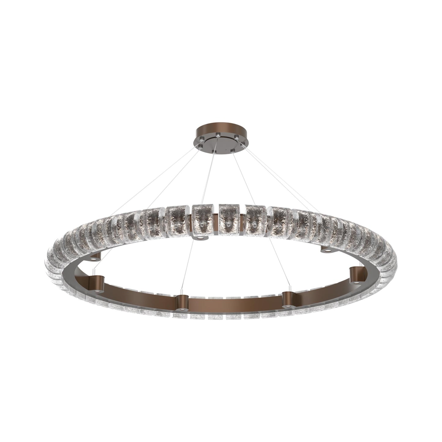 Tessera Ring Orb LED Chandelier in Burnished Bronze (50-Inch).