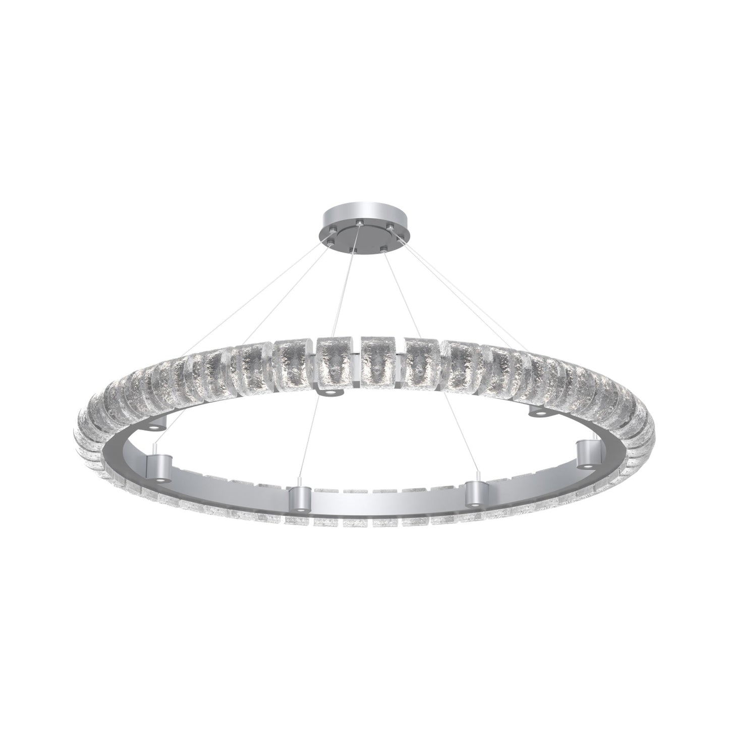 Tessera Ring Orb LED Chandelier in Classic Silver (50-Inch).