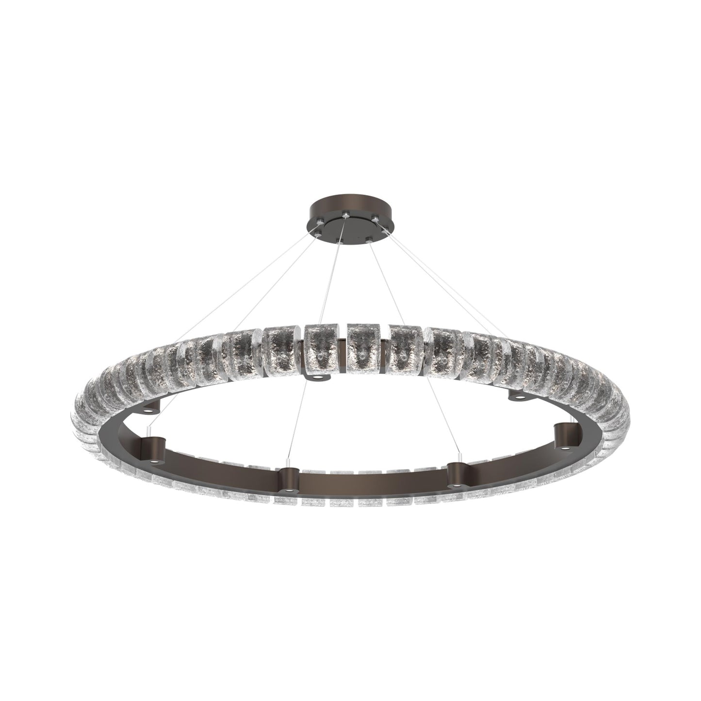 Tessera Ring Orb LED Chandelier in Flat Bronze (50-Inch).