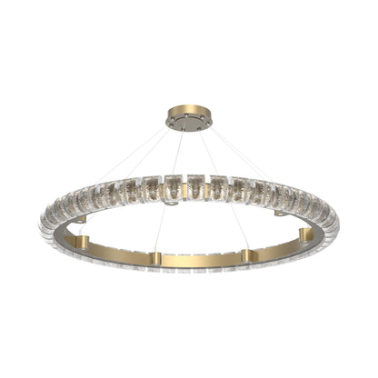 Tessera Ring Orb LED Chandelier in Gilded Brass (50-Inch).