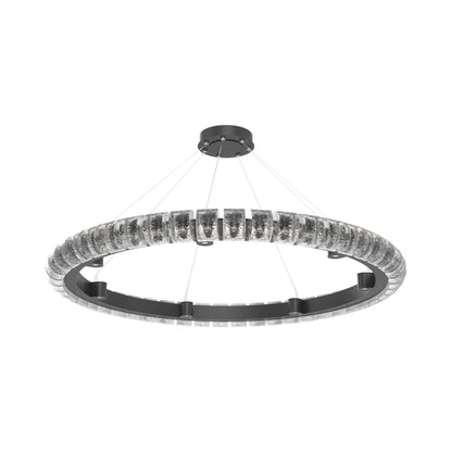Tessera Ring Orb LED Chandelier in Matte Black (50-Inch).