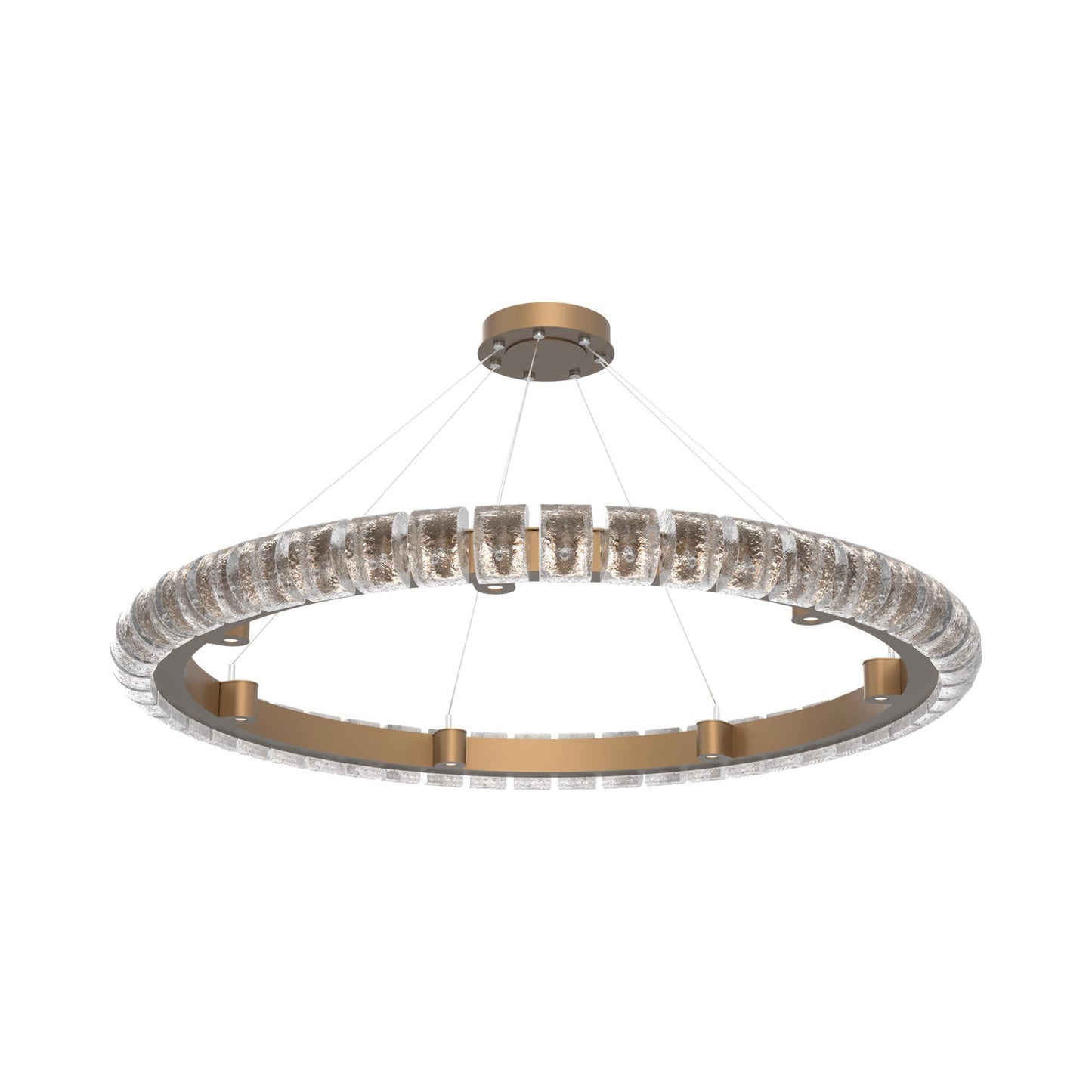 Tessera Ring Orb LED Chandelier in Novel Brass (50-Inch).