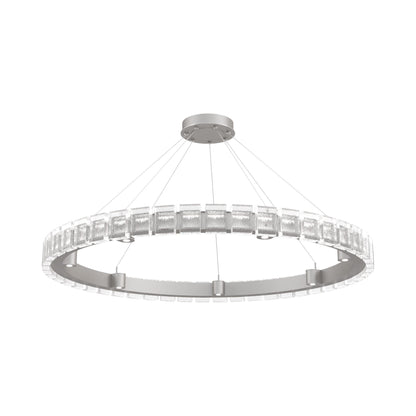 Tessera Ring Pave LED Chandelier in Beige Silver (50-Inch).