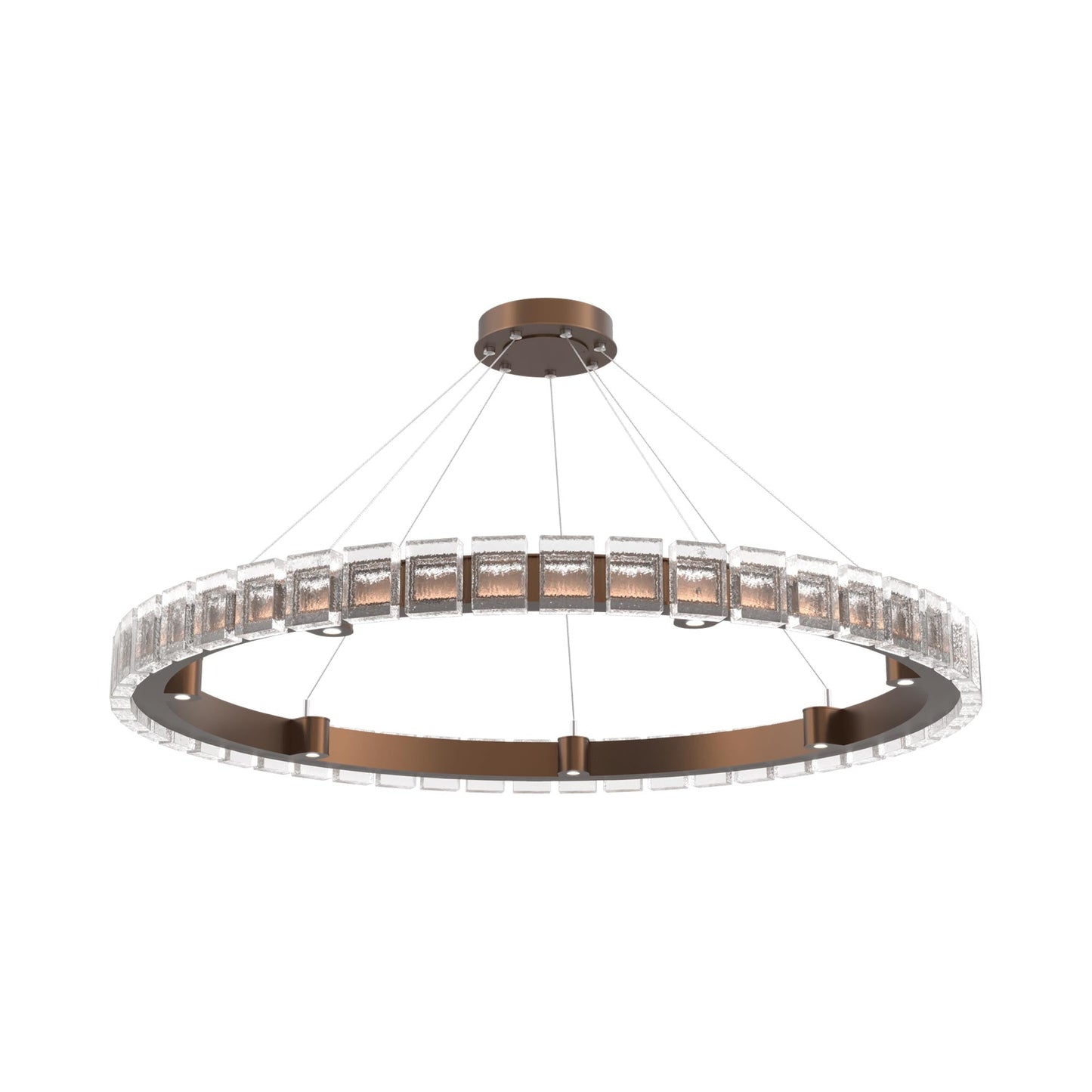 Tessera Ring Pave LED Chandelier in Burnished Bronze (50-Inch).