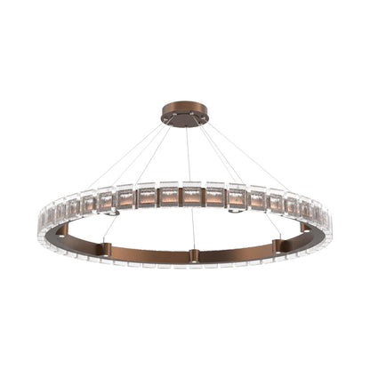 Tessera Ring Pave LED Chandelier in Burnished Bronze (50-Inch).