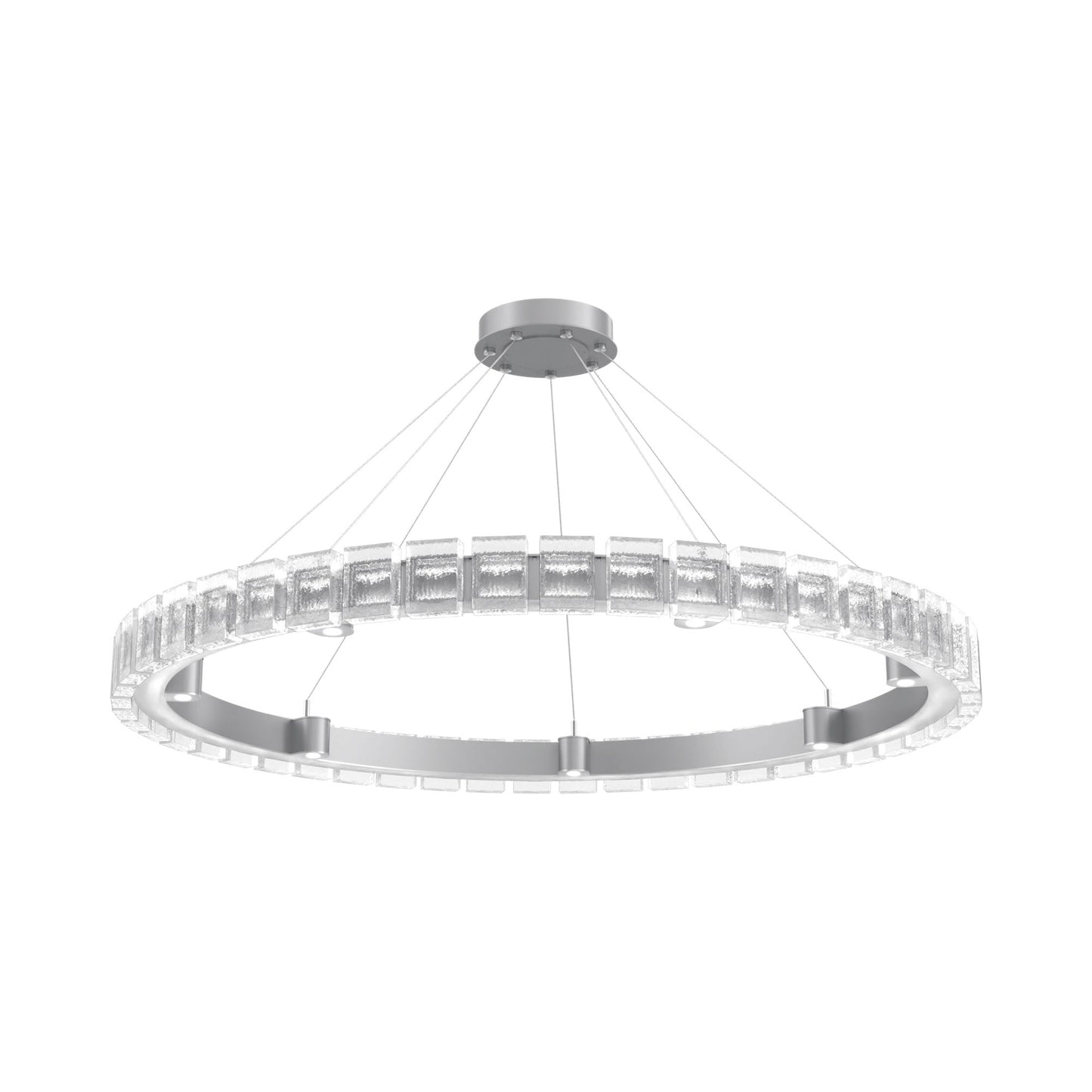 Tessera Ring Pave LED Chandelier in Classic Silver (50-Inch).