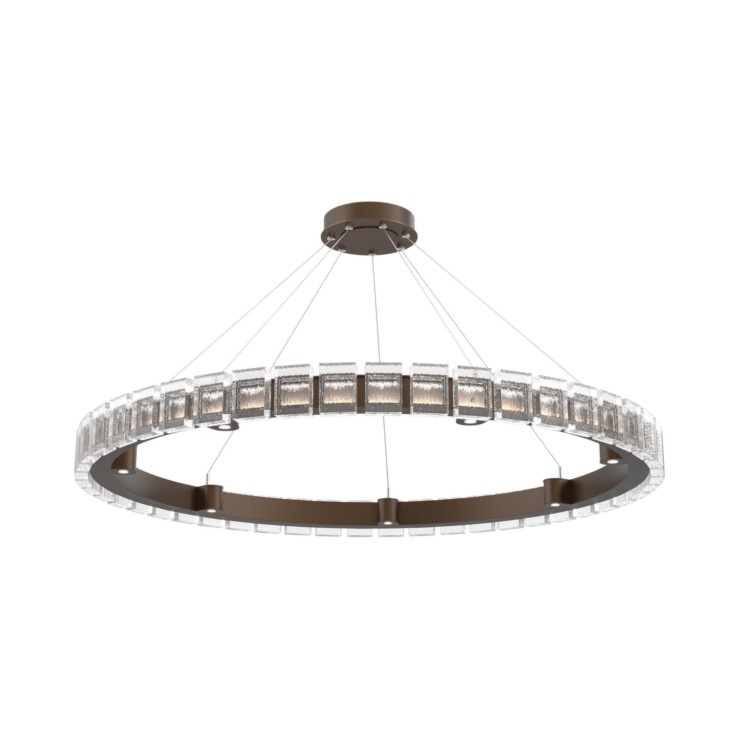 Tessera Ring Pave LED Chandelier in Flat Bronze (50-Inch).