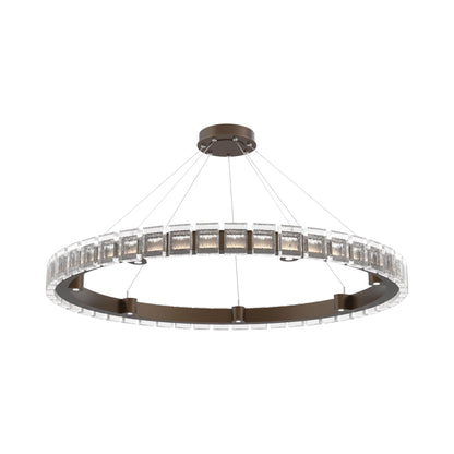 Tessera Ring Pave LED Chandelier in Flat Bronze (50-Inch).